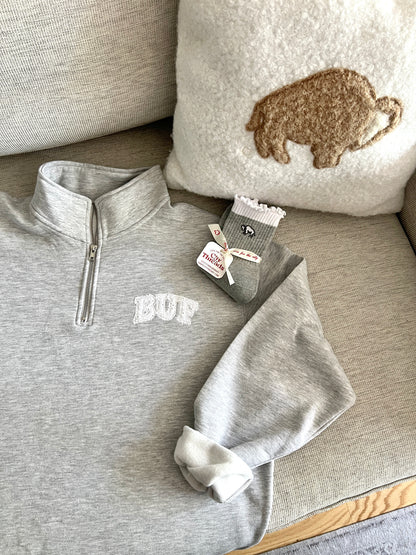 Lace Quarterzip Sweatshirt