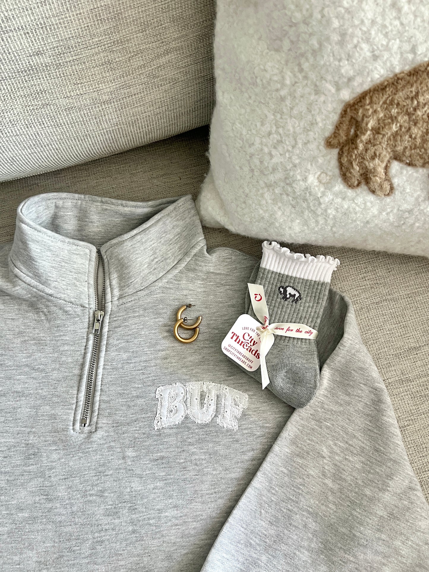 Lace Quarterzip Sweatshirt