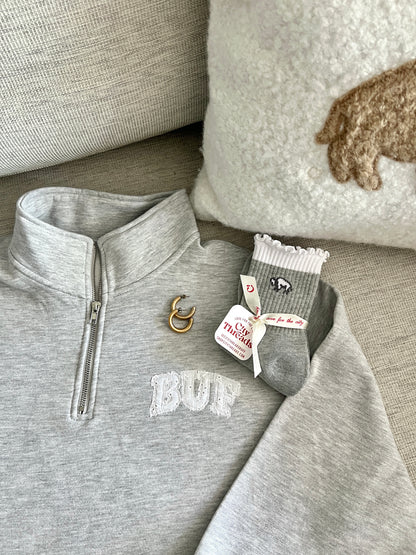 Lace Quarterzip Sweatshirt