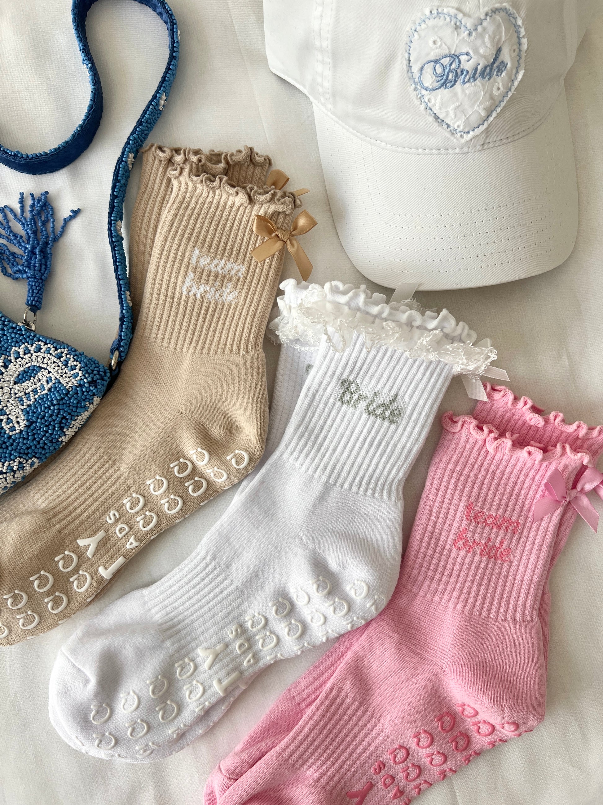 Bridal Pilates Grip Sock White - Main Image